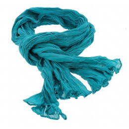 Blue Turquoise Cotton Twisted Chèche - Traclet