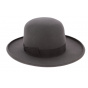 Grey Wool Felt Round Hat - Traclet