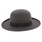 Grey Wool Felt Round Hat - Traclet