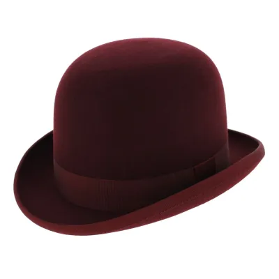 burgundy wool felt bowler hat Reference: 6936 | Chapellerie Traclet
