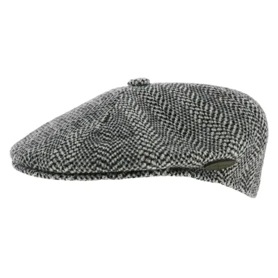 Casquette béret Wool Herringbone - Kangol-noir Reference : 1103 | Chapellerie Traclet