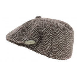 Brown Wool Herringbone Cap - Kangol