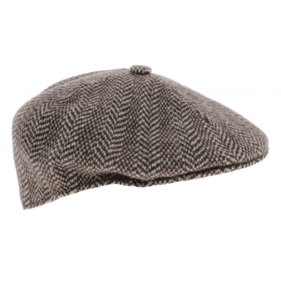 Brown Wool Herringbone Cap - Kangol
