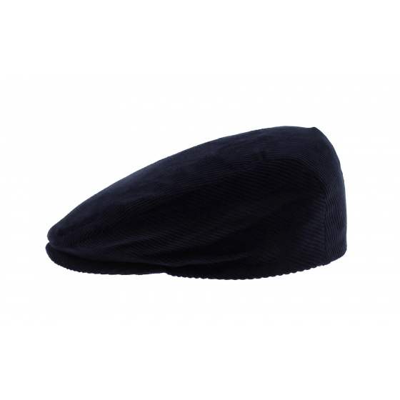 Flat Velvet Cap - Navy