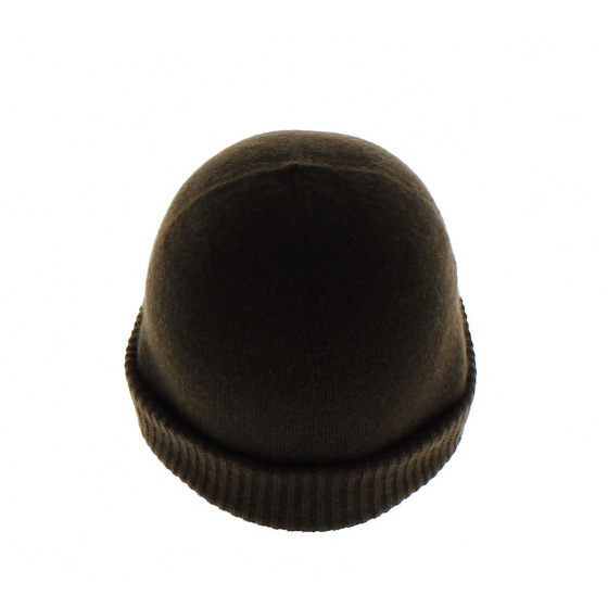 Bonnet cachemire classique marron 