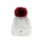 Children's pompom beanie MINI MERRY White - Pipolaki