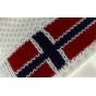 White Norway Beanie Le Drapo Red Pompom