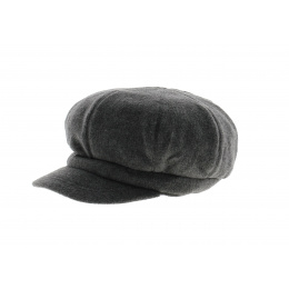Dark Grey Polar Fleece Newsboy Cap