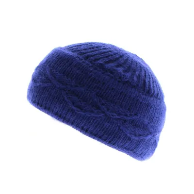 Bonnet-Berret Femme Angora-Achat bonnet angora-Bonnet-berret Tricote-Bleu Reference : 7284 | Chapellerie Traclet