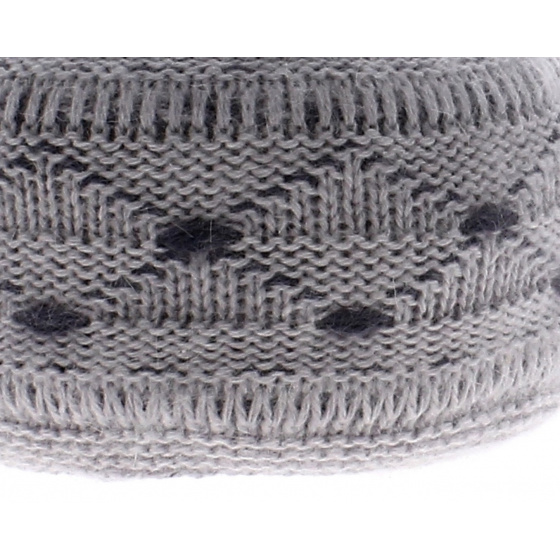 Ariane-Angora Grey angora knit beanie