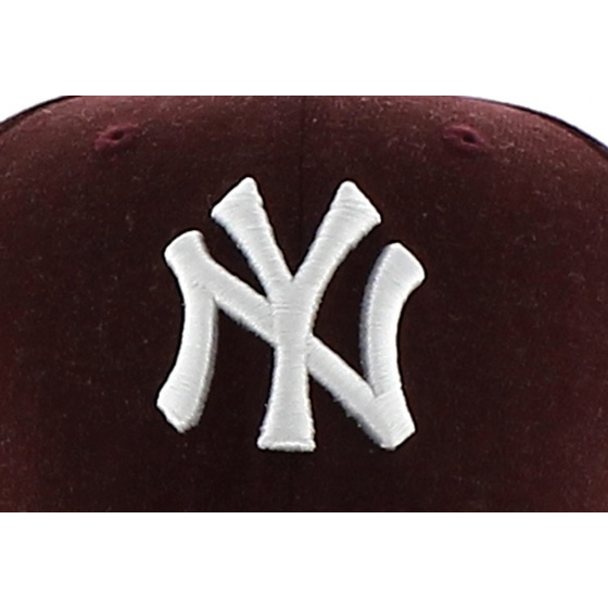 NY Yankees Baseball Cap - New Era MLB Heather Visor - Burgundy-Gray