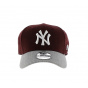 Casquette Baseball NY Yankees-New Era MLB Heather Visor-Bordeaux-Gris  