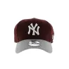 Casquette Baseball-Homme-Femme-New-York MLB Heather Visor-New Era-Traclet-Bordeaux-Visiere-Gris Reference : 7304 | Chapellerie T
