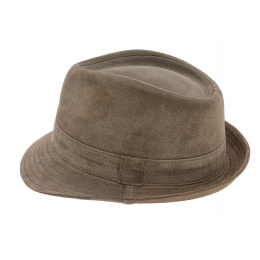 Trilby hat brown leather