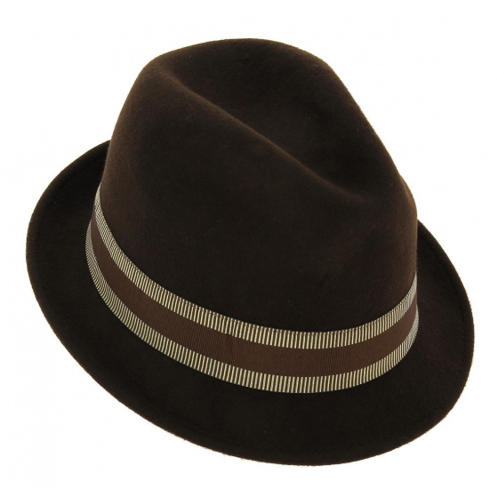 Chapeau trilby Jazzy Feutre laine marron - Aussie Apparel Chapeau trilby Jazzy Feutre laine marron - Aussie Apparel