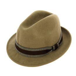 Jazzy Trilby Hat Beige Wool Felt - Aussie Apparel