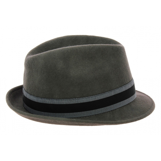 Grey wool felt Jazzy Trilby hat - Aussie Apparel Grey wool felt Jazzy Trilby hat - Aussie Apparel