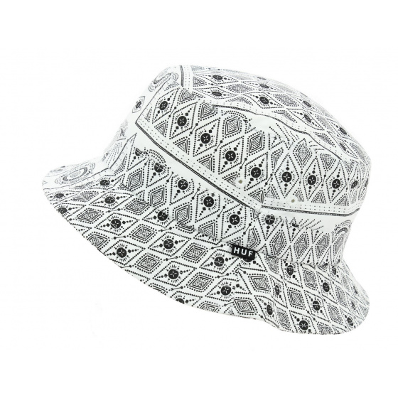 White Cotton Bandana Bucket Hat & Prints - Huf