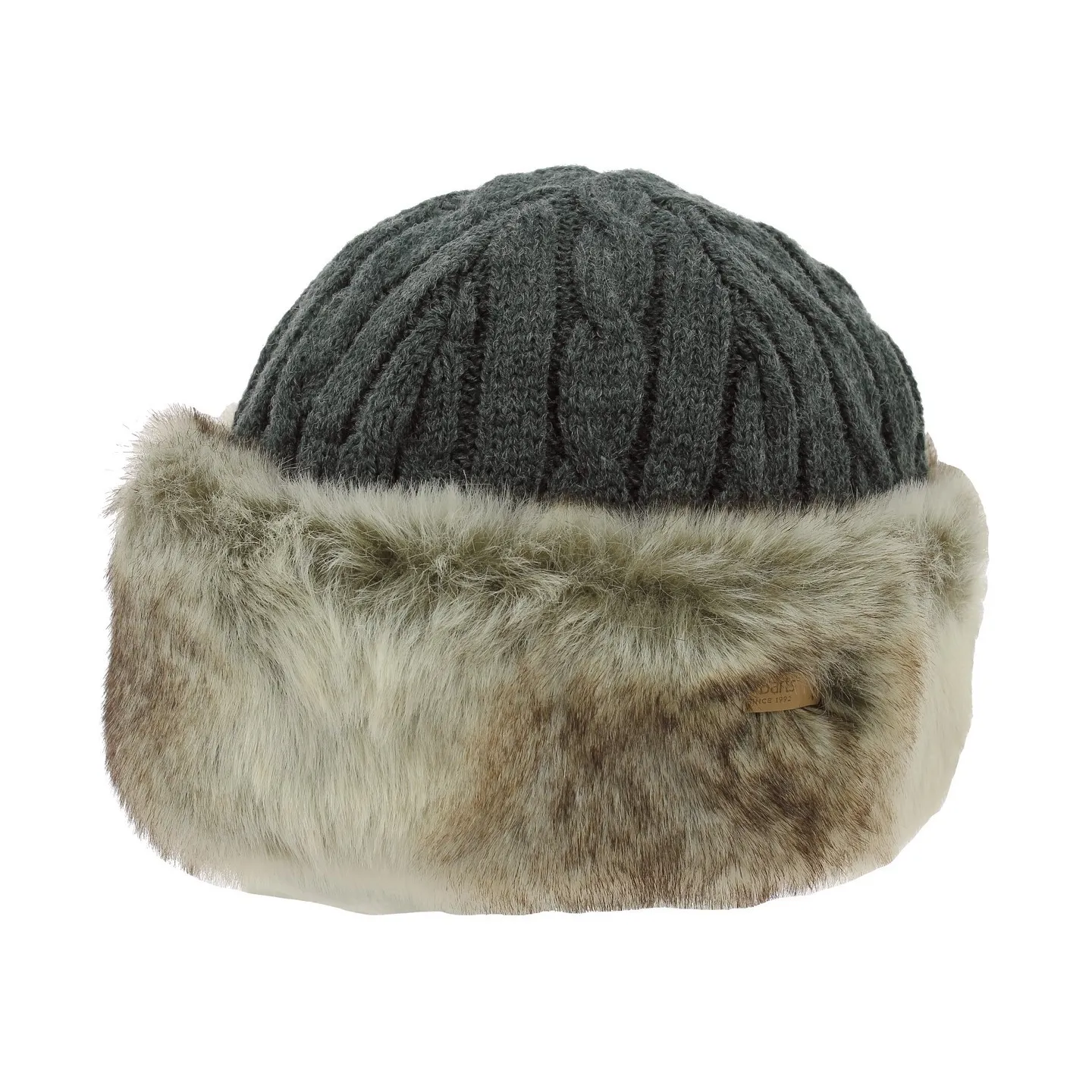 Bonnet-Toque Cable Fausse Fourrure Gris - Barts  Reference : 7408 | Chapellerie Traclet