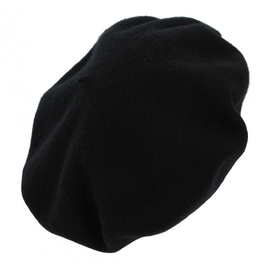 Black Basco Wool Beret - Borsalino Reference : 7430 | Chapellerie Traclet