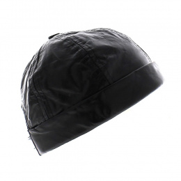 Black Harley leather beanie - Bullet style Seven Joker