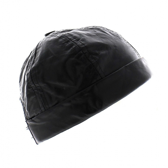 Bonnet Harley cuir noir - Bullet style Seven Jocker