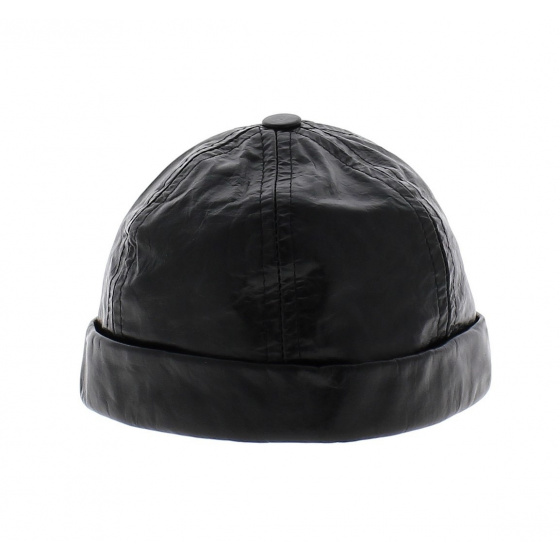 Black Harley leather beanie - Bullet style Seven Joker