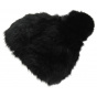 Black Rabbit Fur Beanie for Women