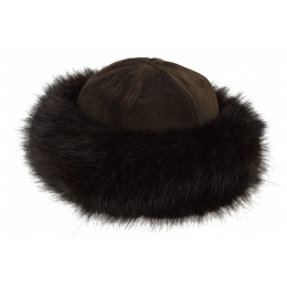 Women's Natalia Brown Leather Toque - Traclet