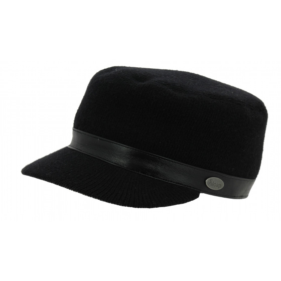 Black Wool Army Cap - Alcap