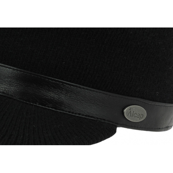 Black Wool Army Cap - Alcap