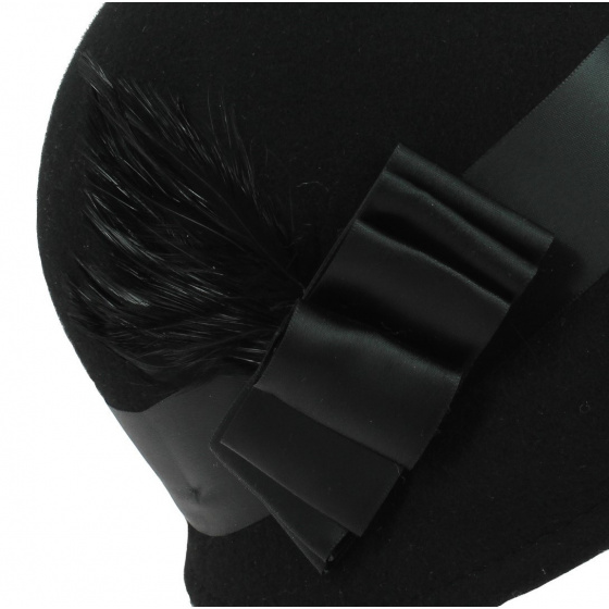 Chapeau Cloche Chloe Feutre Laine Noir - Traclet