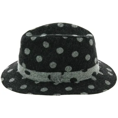 Chapeau Traveller Turrif Coiffe Texture Pois Traclet Anthracite Reference : 6765 | Chapellerie Traclet