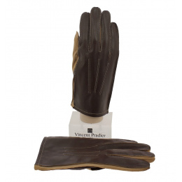 Brown Sheepskin & Suede Leather Glove - Vincent Pradier