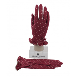 Women's Wool & Nylon Plum Gloves - Vincent Pradier