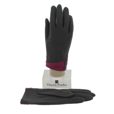 Women's Wool & Nylon Grey Gloves - Vincent Pradier Reference: 5033 | Traclet Hat Shop