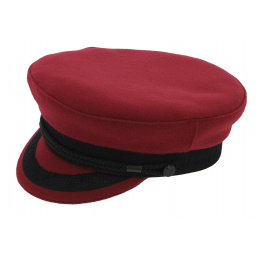 Red/Burgundy Wool Camaret Sailor Cap - Traclet
