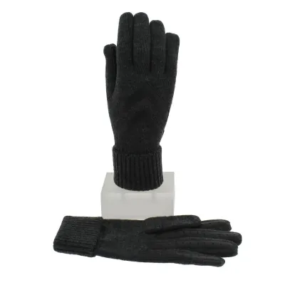Women's Grey & Black Acrylic Gloves - Isotoner Reference: 5849 | Traclet Hat Shop