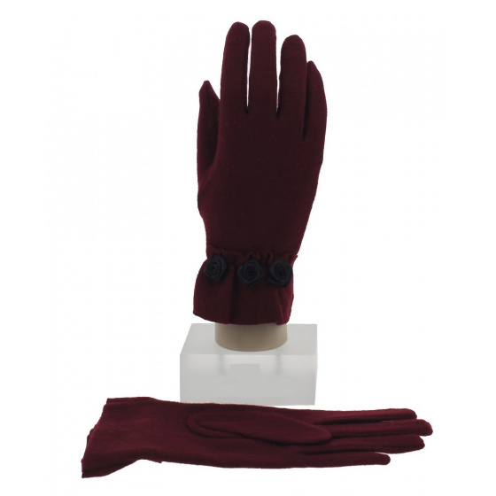 Oriane Fancy Women's Gloves in Burgundy - Traclet