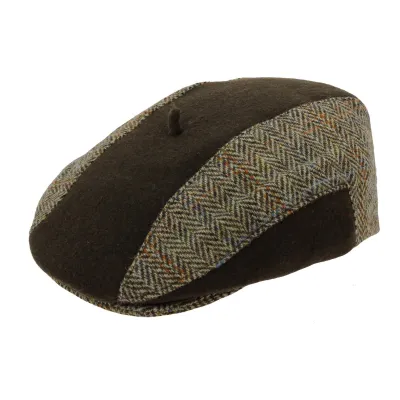 Casquette Plate Harry Tweed Marron -Héritage par Laulhère Reference : 1836 | Chapellerie Traclet