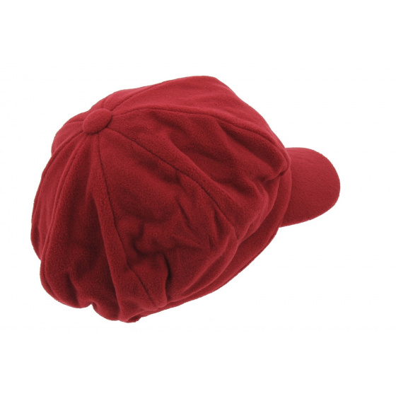 Red Fleece Newsboy Cap - Traclet Red Fleece Newsboy Cap - Traclet