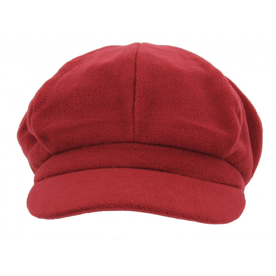 Red Fleece Newsboy Cap - Traclet Red Fleece Newsboy Cap - Traclet