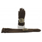 Long Wool & Nylon Brown Gloves - Vincent Pradier
