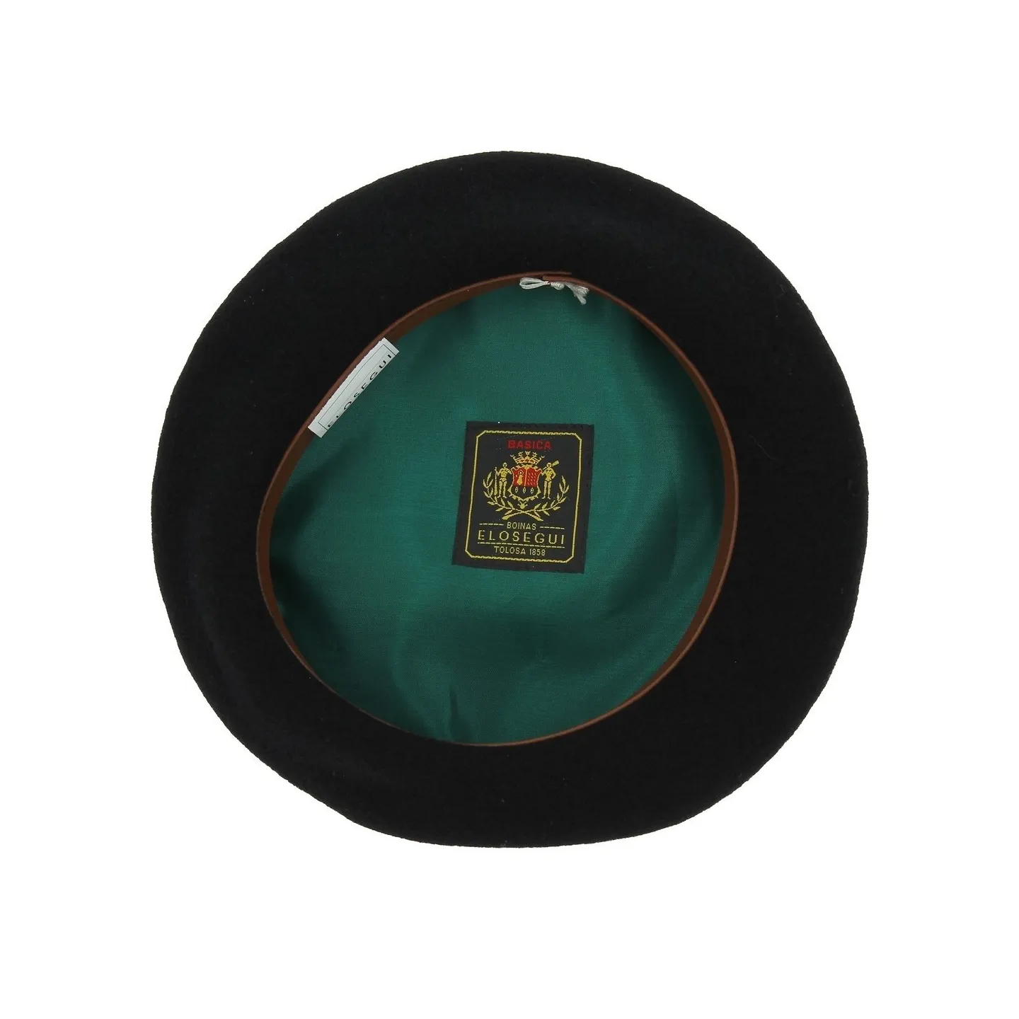 intérieur d'un Beret Basque Elosegui Basica Noir - made in Pays Basque