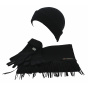 Extreme Cold Set Hat - Scarf & Wool Gloves Black - Traclet