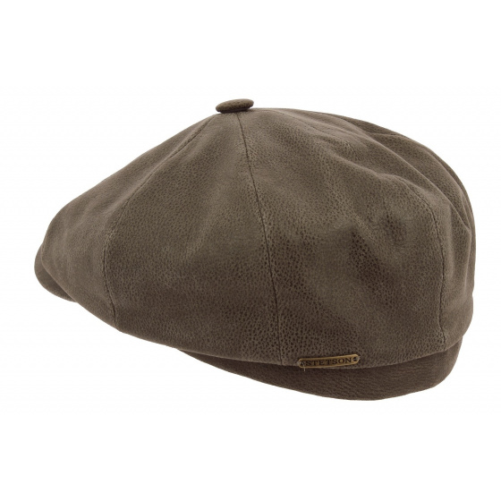 Stetson Hatteras kid leather cap beige