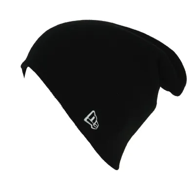 Unisex Long Beanie Essential Knit Acrylic Black - New Era Reference: 7321 | Chapellerie Traclet