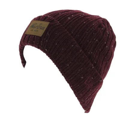 Unisex Flecked Suede Cuff Beanie Burgundy - New Era Reference: 7491 | Chapellerie Traclet