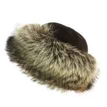 Brown Leather & Marmot Hat - Traclet Reference: 2422 | Traclet Hat Shop