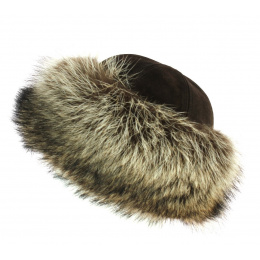 Brown Leather & Marmot Nanouk Hat - Traclet